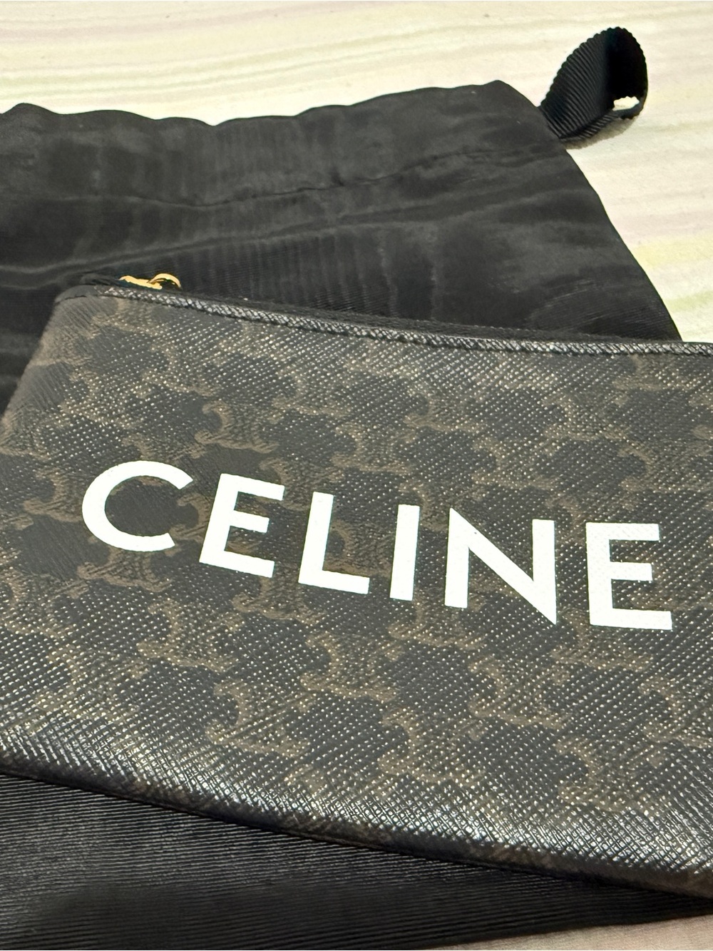 Celine Card & Coin Pouch in Triomphe Canvas